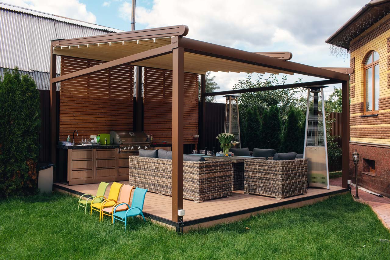 Фото 55 — Строительство террасы у дома